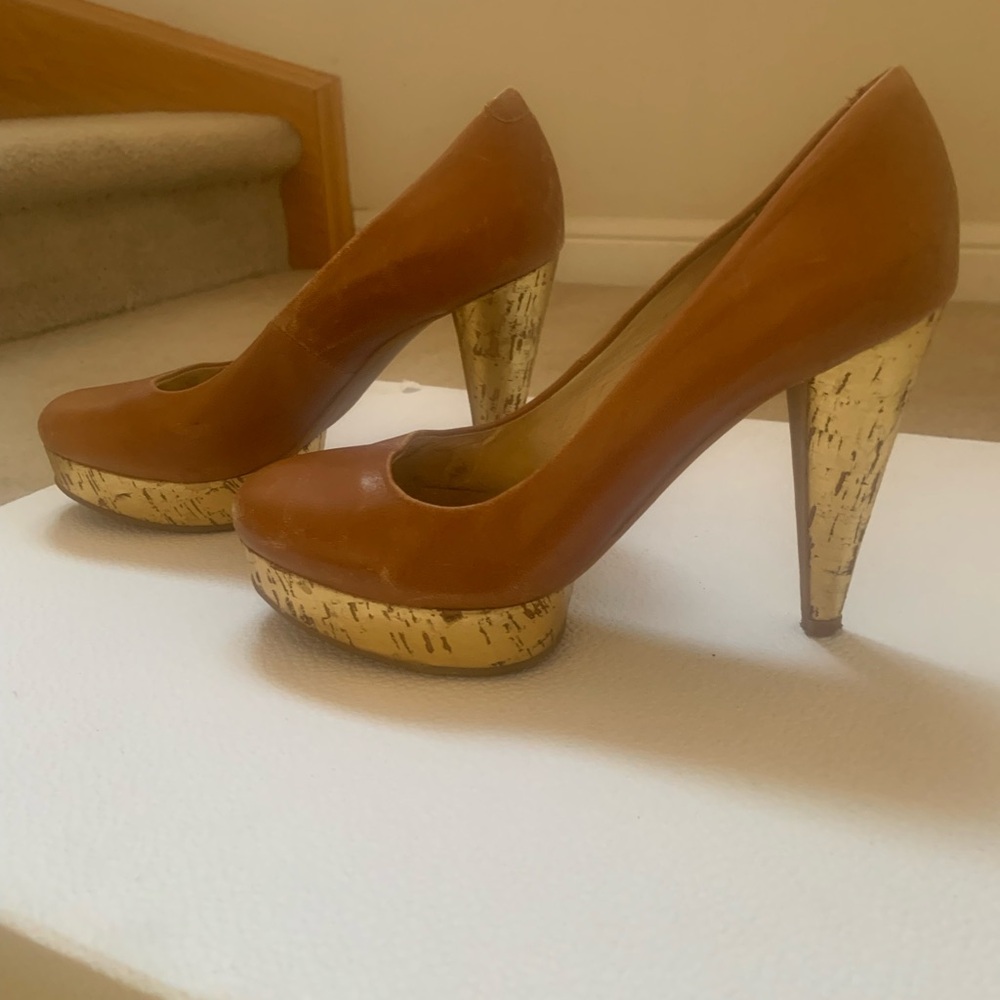 Chic Gold and Brown Platform Heels MICHAEL Michael Kors